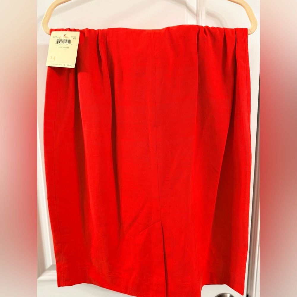 Dana Buchman Red Pencil Skirt NWT – Classic Belted Career Chic (sz 14) - Picture 5 of 7